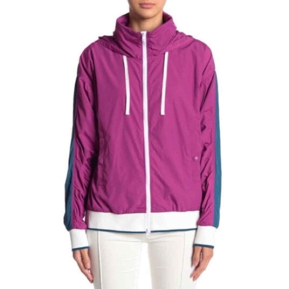 Free People Hide Away Hood Windbreaker Jacket  pink purple Berry Teal NEW NWT - Picture 3 of 14